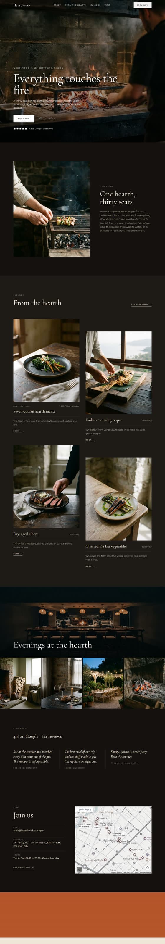 Hearthwick sample website