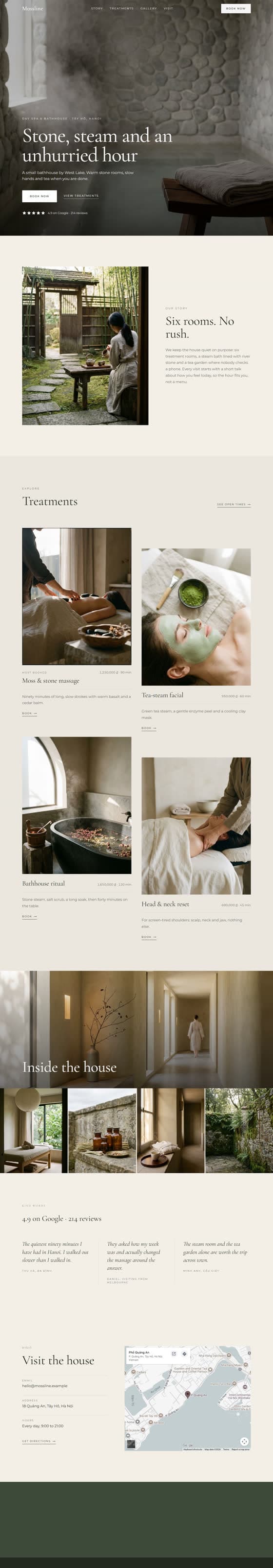 Mossline sample website