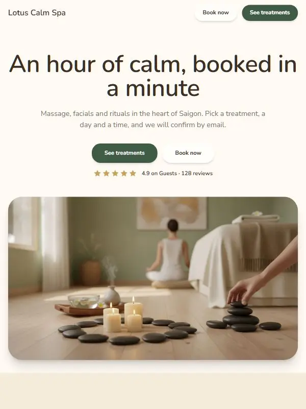 Hotel website with online booking