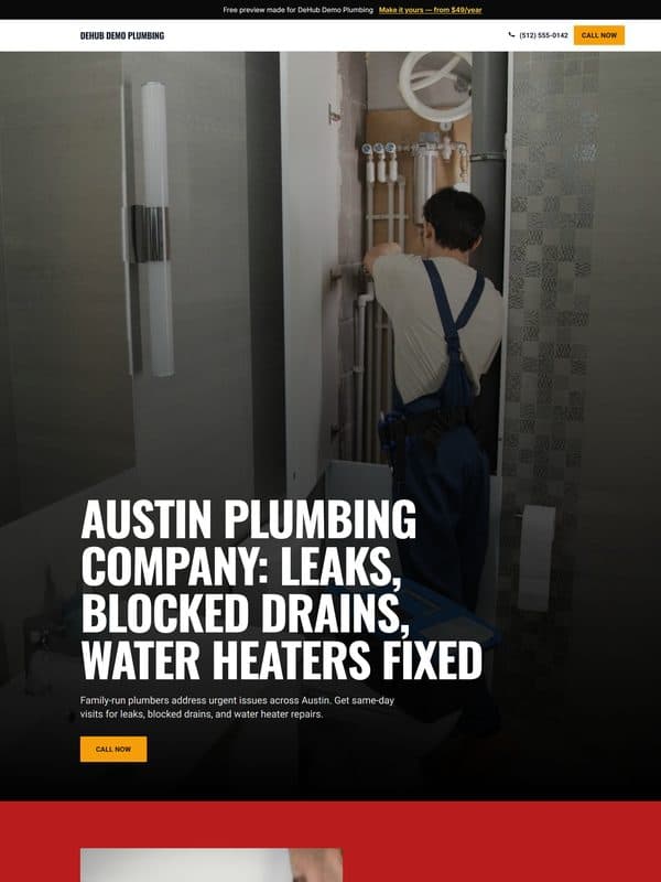 Plumbing business website