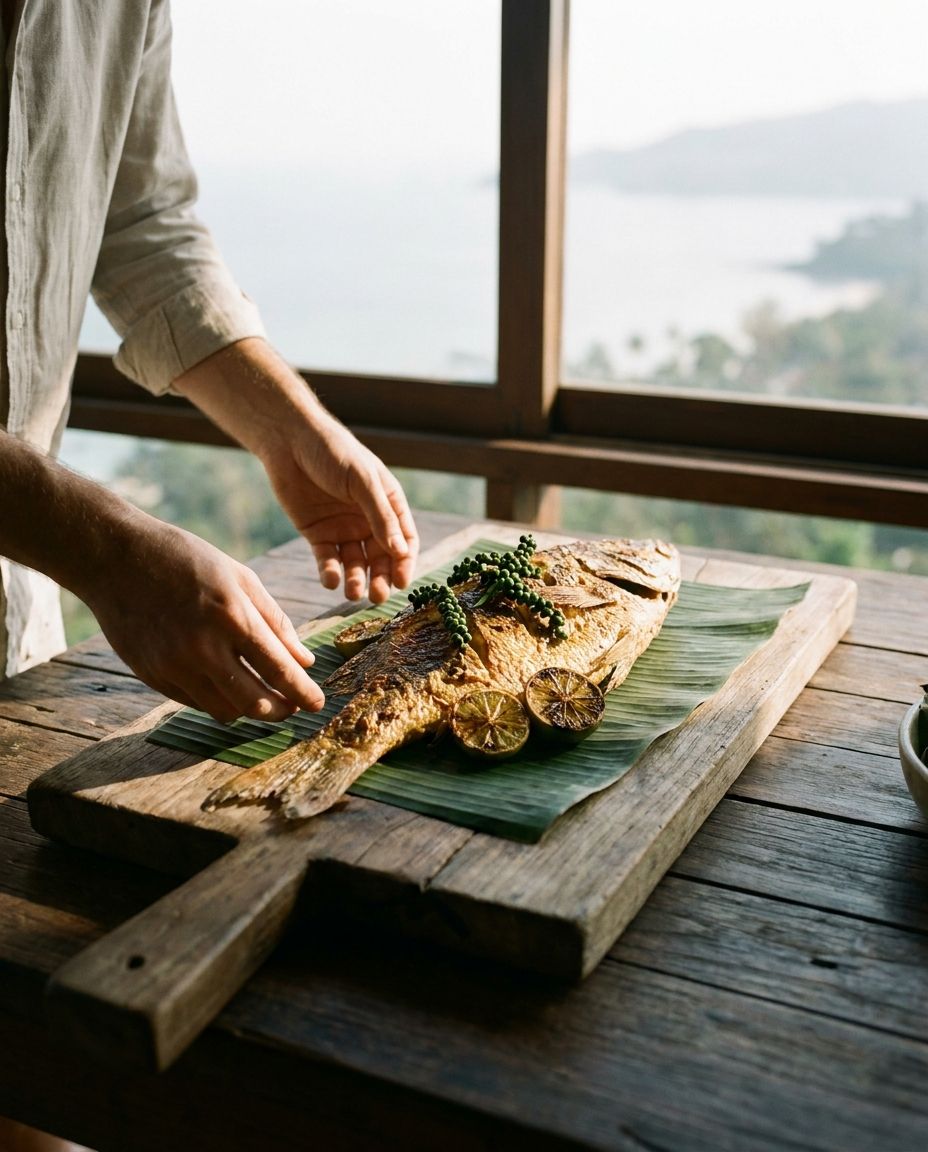 Ember-roasted grouper